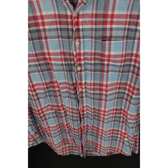 VINEYARD VINES MURRAY SHIRT LONG SLEEVE SIZE MEDIUM BLUE PINK PLAID BUTTON DOWN - Picture 4 of 7